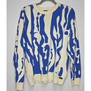 Mens Medium Quasi Skateboard Psychedelic Abstract Coogi Style Knit Rare Sweater